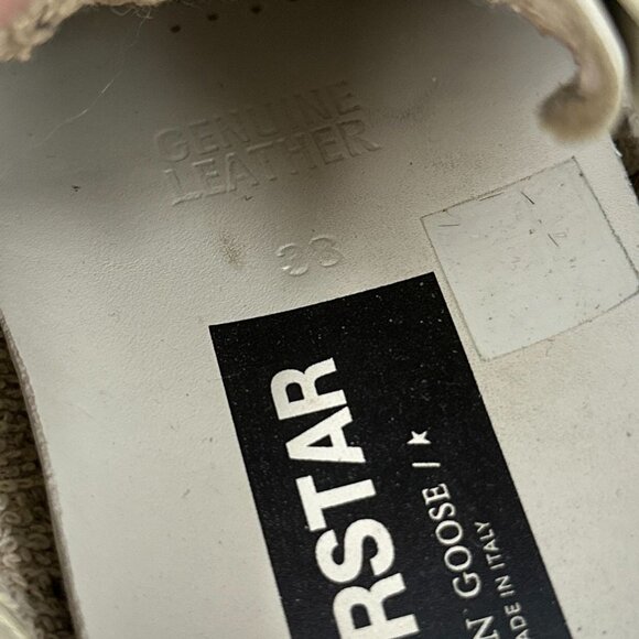 Golden Goose Superstar White Silver Pony Ziger Sneakers Leather Size 38 Womens - Picture 6 of 10